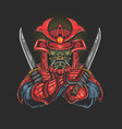 samurai with katana vector image vector image