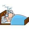 sleeping science professor cartoon character vector image vector image
