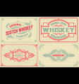 4 old labels for packing vector image vector image