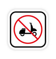 ban moped delivery zone black silhouette icon vector image vector image