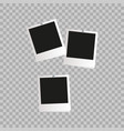 photo frame white plastic border on a transparent vector image vector image
