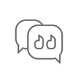 text message quote speech bubble line icon vector image