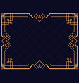 art deco frame vintage linear border design vector image