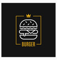 burger linear logo design icon in frame vector image vector image