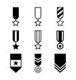 military rank icon set army insignia symbol vector image vector image