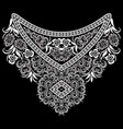 neckline - floral black and white design vector image