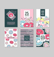 abstract memphis style posters template set vector image vector image