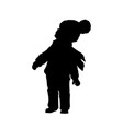 black silhouette of little boy looking to sky vector image