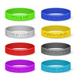 colour silicone bracelets vector image vector image