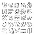 different curved lines with arrows vector image