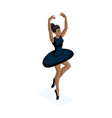 isometric girl is african-american she is practic vector image