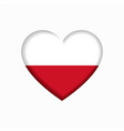 polish flag heart-shaped sign vector image