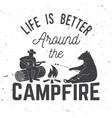 life is better around the campfire vector image