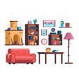 set living room interior furniture collection vector image vector image