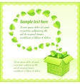 text bubble from foliage with green box of leaves vector image