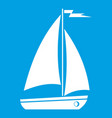 boat icon white vector image