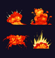fire blasts explosion bursts flame and smoke vector image