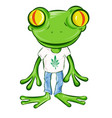 frog cartoon character with t shirt isolated vector image vector image