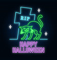 halloween neon sign or emblem vector image