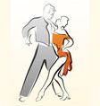 abstract of dancing couple made in line vector image