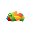 colorful chameleon head logo or icon in format vector image vector image