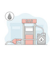 energy source with gas filling station for motor vector image