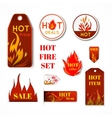 fire label set vector image