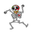 funny mexican calaca with floristic ornamets vector image