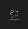 letter c premium round floral frame element vector image