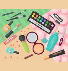Set cosmetics products for makeup Royalty Free Vector Image
