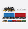 cargo train on a rail road vector image