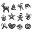 christmas doodle icons vector image vector image