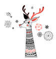 graphic portrait ornamental deer vector image vector image