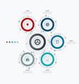 infographics template 5 options with circle vector image