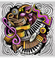 music hand drawn doodles vector image vector image