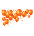 orange balloons on white background vector image