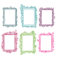 set of colorful floral frames vector image