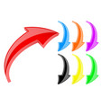 colored 3d shiny arrows set vector image