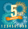 fireworks and numbers anniversary banners vector image