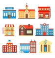 government buildings icons vector image