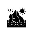 melting glaciers black glyph icon vector image
