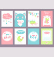 set of birthday banners with cute animals vector image