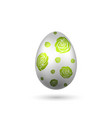 easter egg 3d icon green silver egg isolated vector image vector image