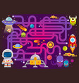 maze games find path for astronaut with space vector image vector image