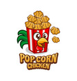 pop corn chicken logo vector image