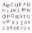 stamp alphabet vintage wooden style vector image vector image