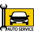 autoservice sign with car and wrench vector image