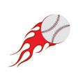 baseball fire ball icon vector image