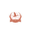 hunter club abstract vintage label or logo vector image