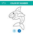 numbers coloring page cute cartoon shark vector image